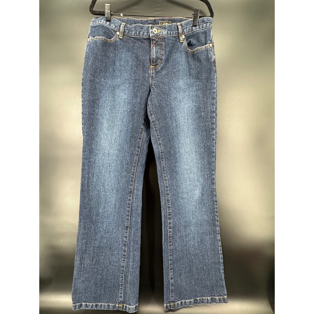 Columbia Sportswear Womens Dark Wash Bootcut Blue Lean Jeans 14 Long